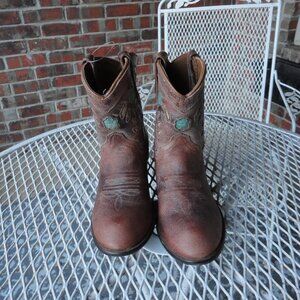 LAREDO "Sun 103" Women's Brown & Turquoise Ankle Boots Size 6.5